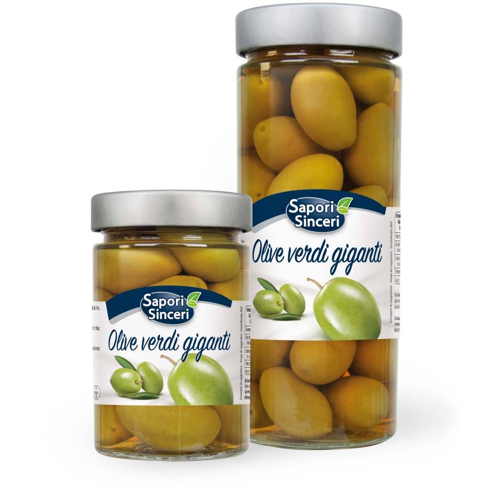 Grüne Riesenoliven im eigenen Saft