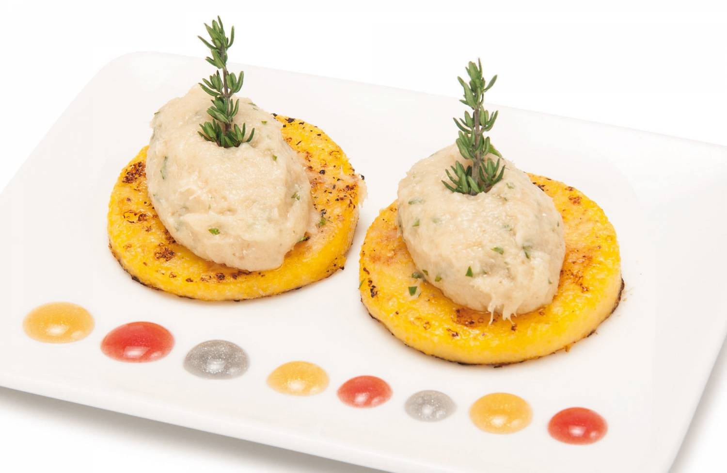 Crème de morue sur tranche de polenta